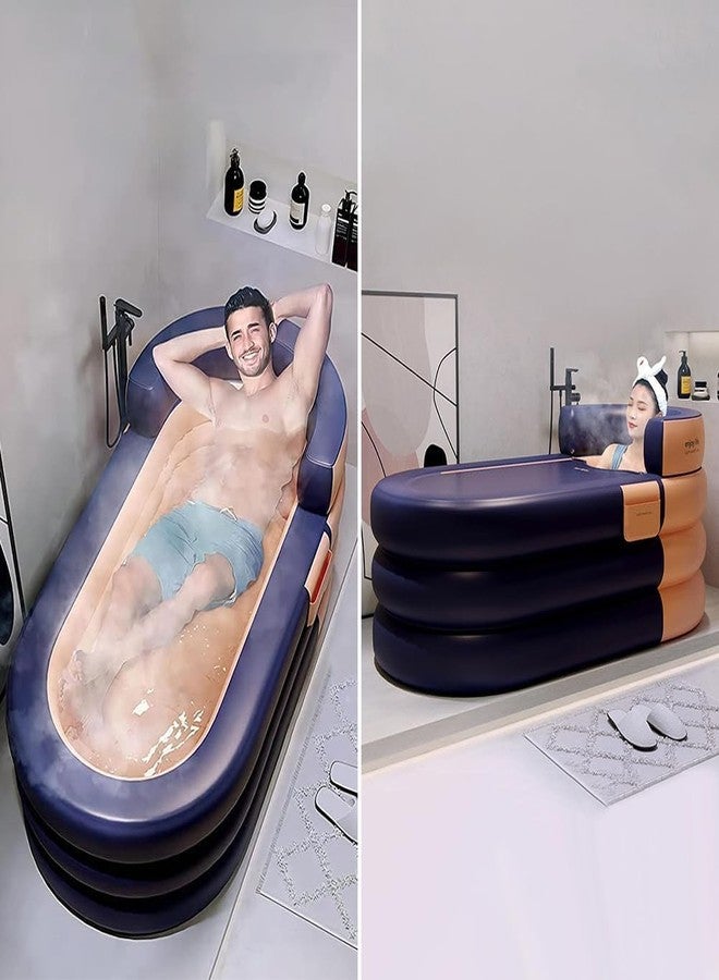 VPGS Inflatable Adult Bathtub, Foldable Portable Durable Soaking Bath Tub with Cordless Air Pump, PVC Inflatable Pool, Quick Drain Design, for Family Bathroom Spa Massage - Image 2